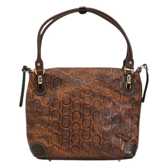 MARINO ORLANDI Made In Italy Leather Croco Tote - Picture 1 of 4